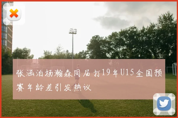 张涵泊杨瀚森同届打19年U15全国预赛年龄差引发热议